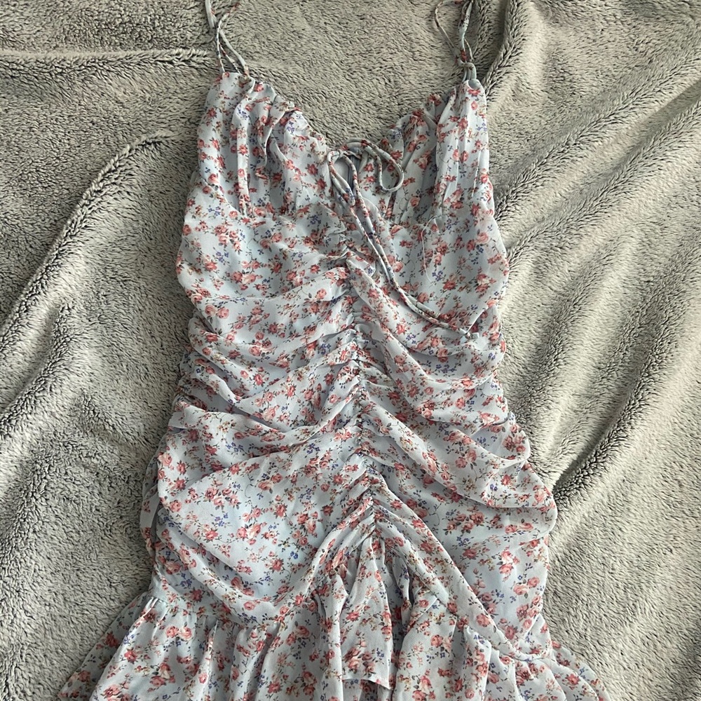 Isabelle’s cabinet blue floral dress